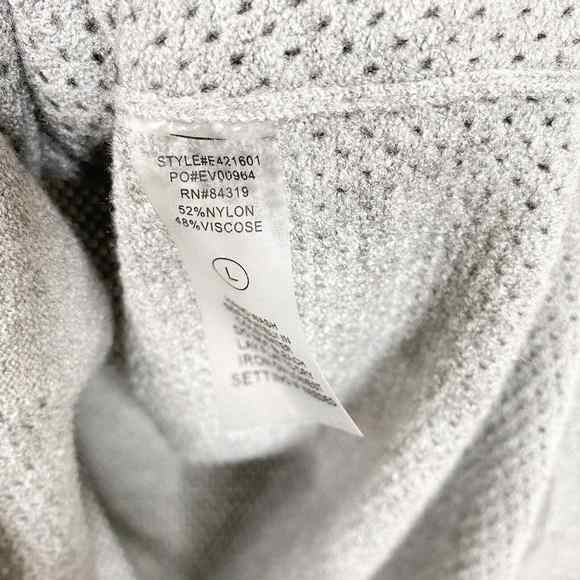 Evolution by Cyrus Cowl Neck Sweater Large Womens Perforated Gray Ribbed - Picture 5 of 8